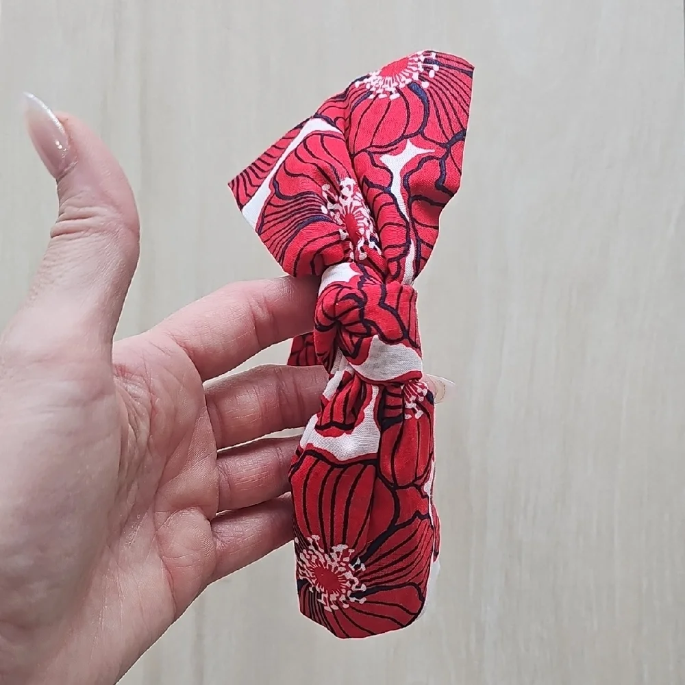 Janie and Jack Red Floral Hair Bow